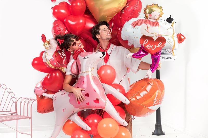 Ballons 16'' Herzen, pastellrot (1 VPE / 6 Stk.) - FeierGlanz