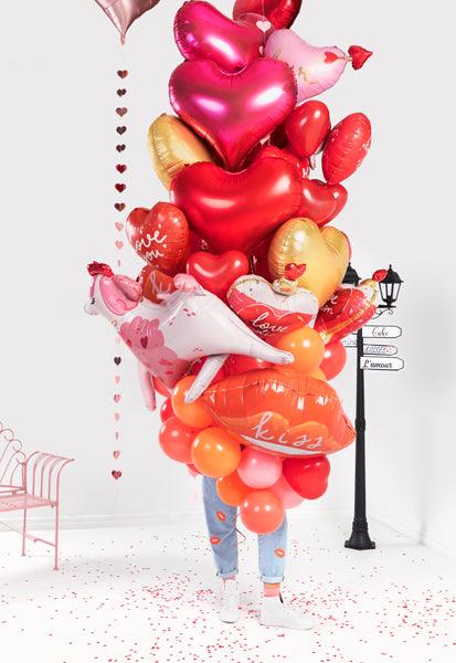 Ballons 16'' Herzen, pastellrot (1 VPE / 100 Stk.) - FeierGlanz