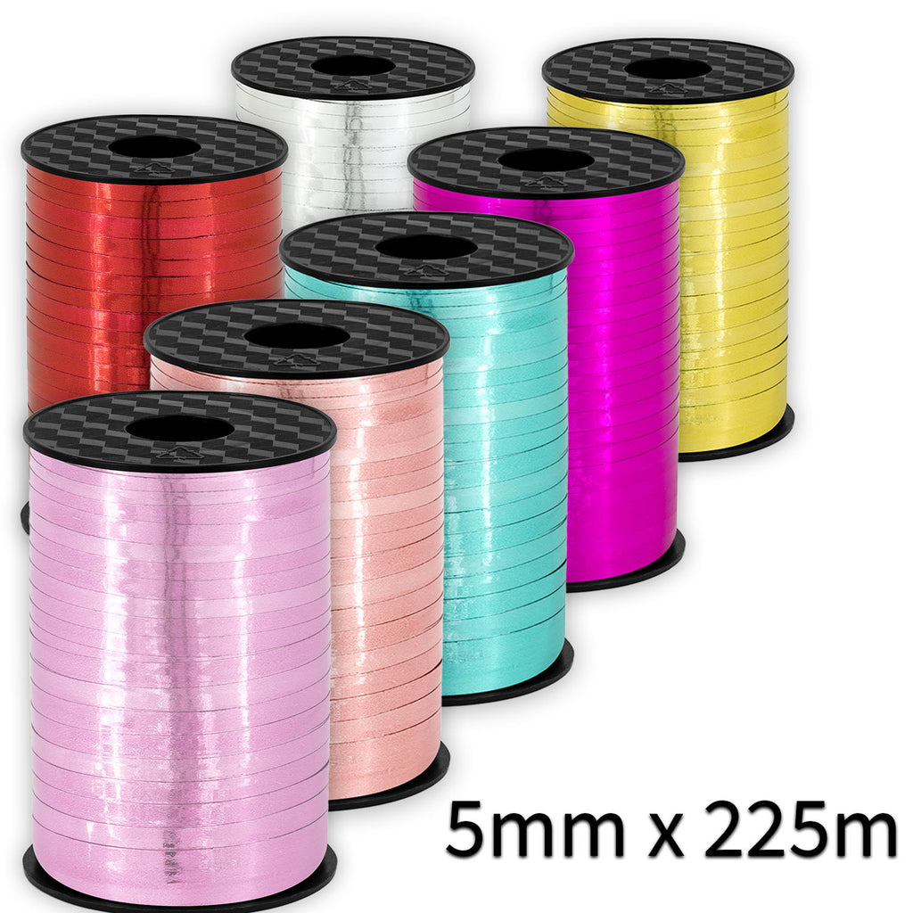 Kunststoffband, 5 mm x 225 m – metallisch, Farbauswahl - FeierGlanz