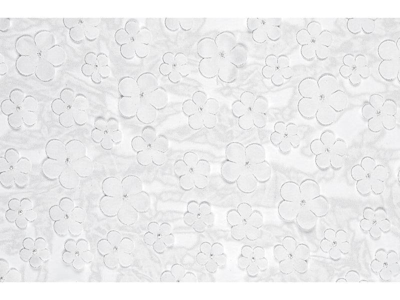 Tischläufer Blumen, weiß, 26 x 500 cm - FeierGlanz