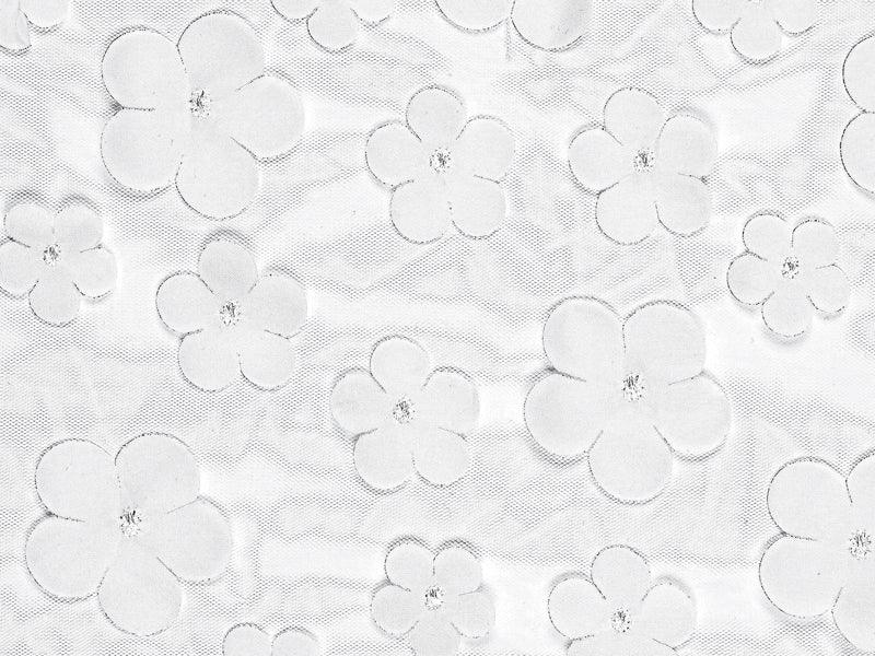 Tischläufer Blumen, weiß, 26 x 500 cm - FeierGlanz