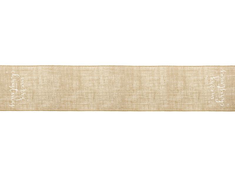 Jute-Tischläufer Merry Christmas, weiß, 50x250cm - FeierGlanz