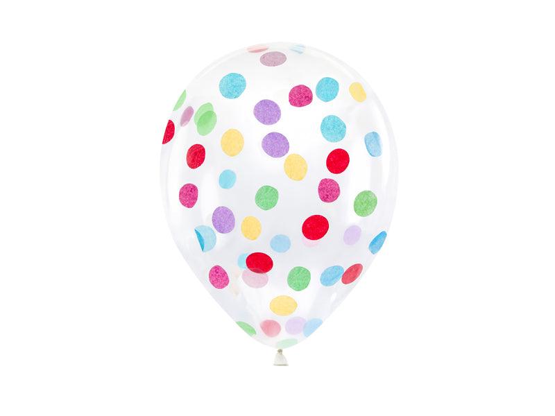 Luftballons mit rundem Konfetti, 30cm, mix (1 VPE / 6 Stk.) - FeierGlanz