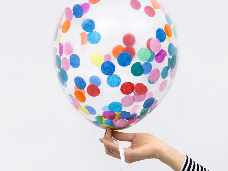 Luftballons mit rundem Konfetti, 30cm, mix (1 VPE / 6 Stk.) - FeierGlanz