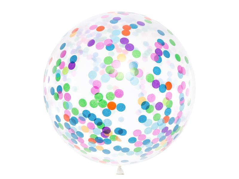 Ballon mit rundem Konfetti, 1m, Mix - FeierGlanz