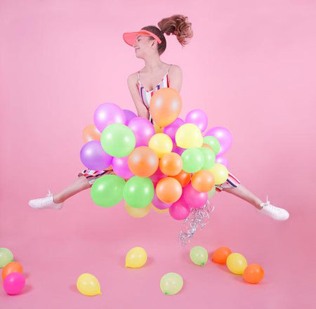 Neon-Luftballons 25cm, mix (1 VPE / 5 Stk.) - FeierGlanz