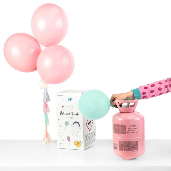 Flasche mit Helium, Rosa, 30 Ballons - FeierGlanz
