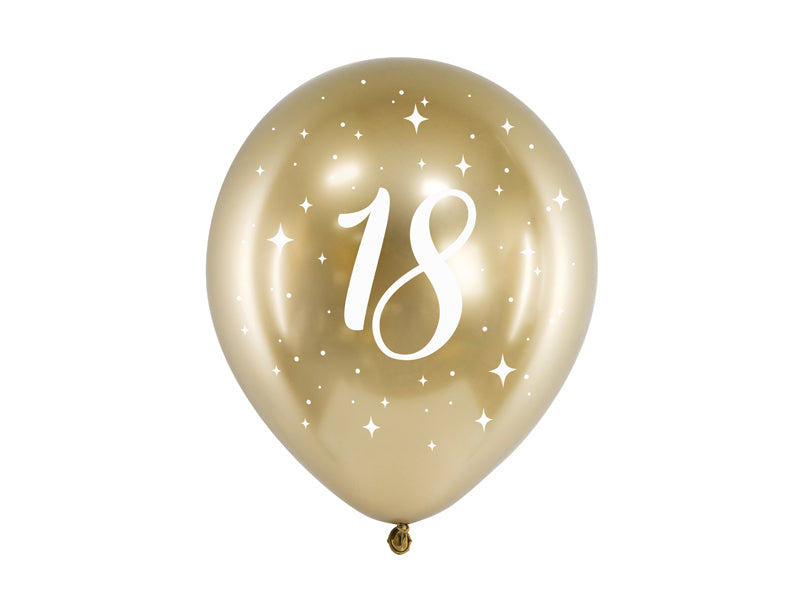 Ballons Glossy 30cm, gold (1 VPE / 6 Stk.) - FeierGlanz