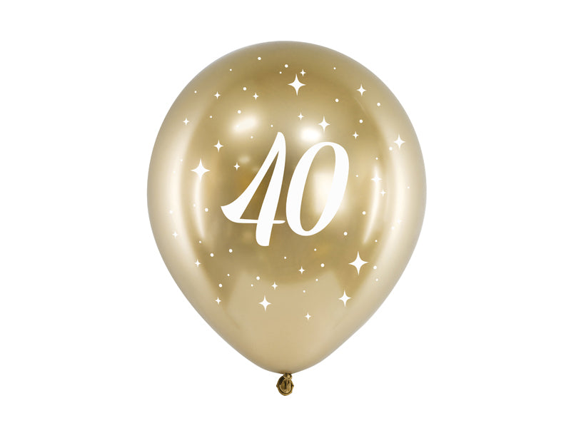 Ballons Glossy 30cm, gold (1 VPE / 6 Stk.) - FeierGlanz