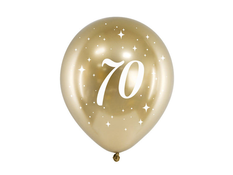 Ballons Glossy 30cm, gold (1 VPE / 6 Stk.) - FeierGlanz