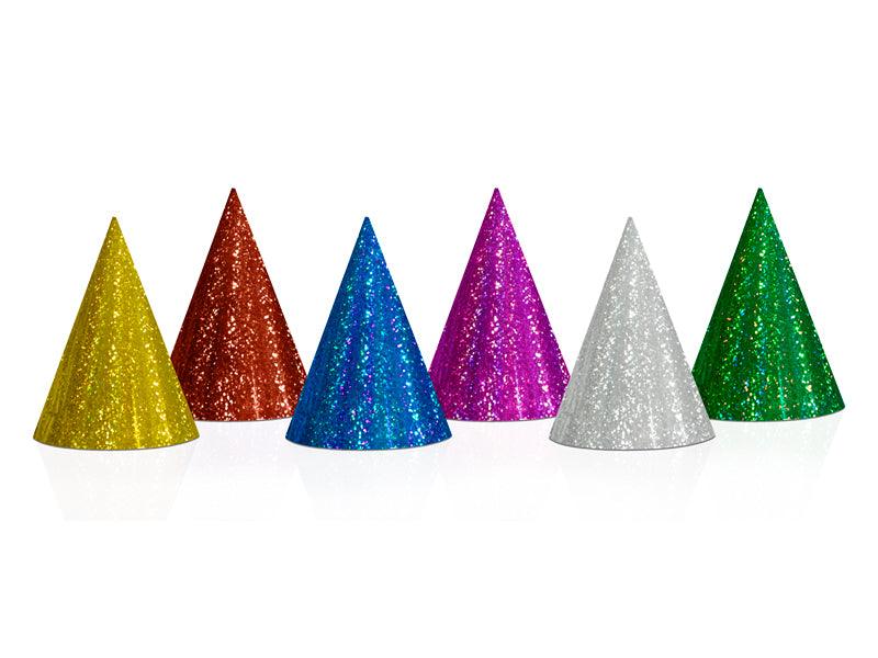 Holografische Partyhüte, Mix, 16cm (1 VPE / 20 Stk.) - FeierGlanz
