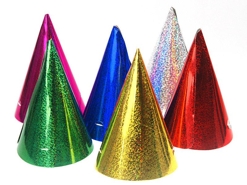 Holografische Partyhüte, Mix, 16cm (1 VPE / 20 Stk.) - FeierGlanz