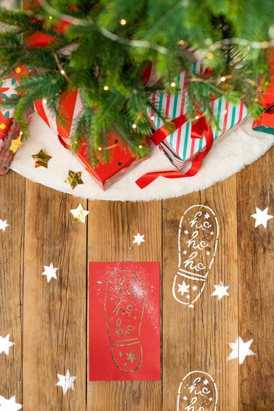 Weihnachtsdekoration - Fußabdrücke des Weihnachtsmanns, 16,5x27,5 cm, mix (1 VPE / 3 Stk.) - FeierGlanz