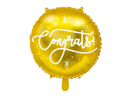 Folienballon Congrats!, 45cm, gold - FeierGlanz