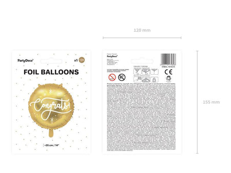 Folienballon Congrats!, 45cm, gold - FeierGlanz
