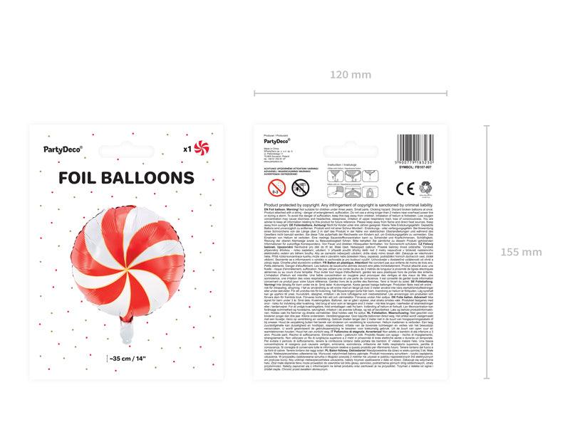 Folienballon Bonbon, 35cm, rot - FeierGlanz