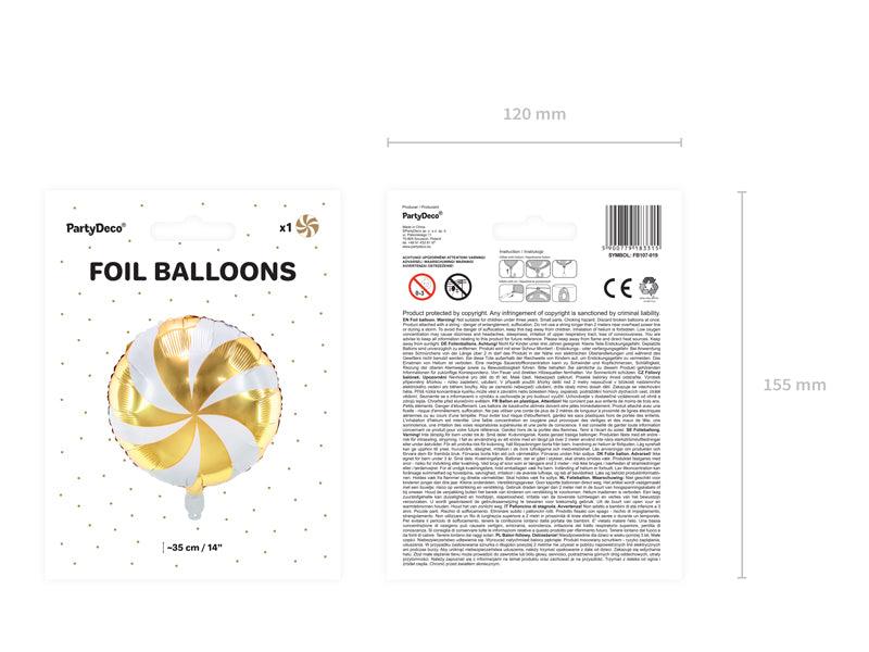Folienballon Bonbon, 35cm, gold - FeierGlanz