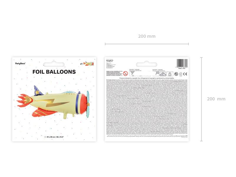 Folienballon Flugzeug, 91x39cm, Mix - FeierGlanz