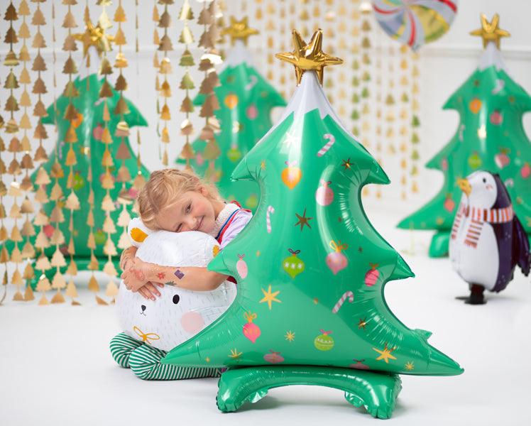 Stehender Folienballon Weihnachtsbaum, 78x94cm, Mix - FeierGlanz