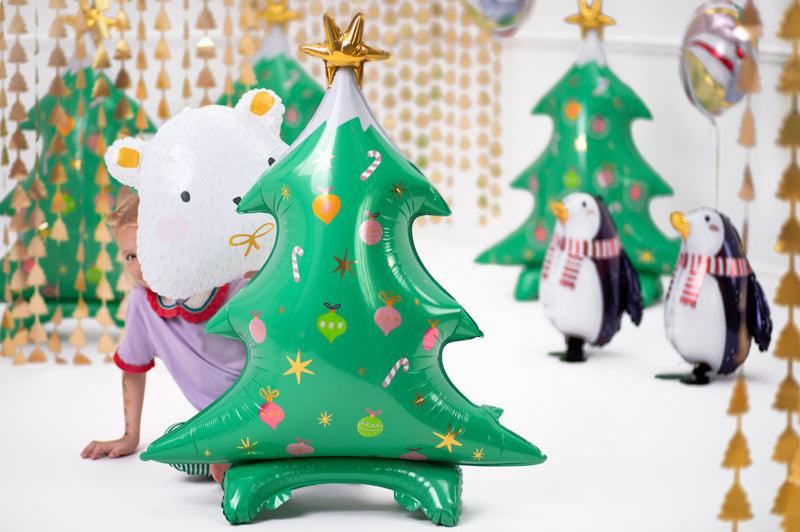 Stehender Folienballon Weihnachtsbaum, 78x94cm, Mix - FeierGlanz