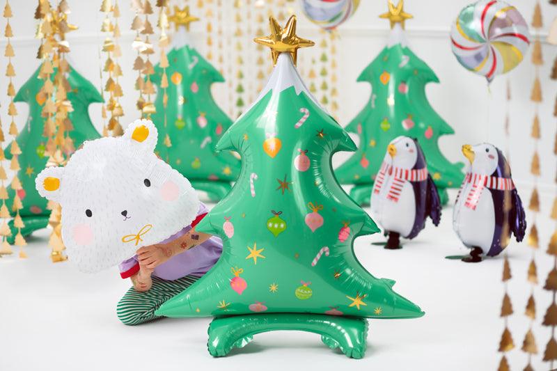 Stehender Folienballon Weihnachtsbaum, 78x94cm, Mix - FeierGlanz