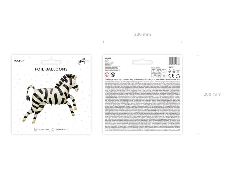 Folienballon Zebra, 115x85cm, Mix - FeierGlanz
