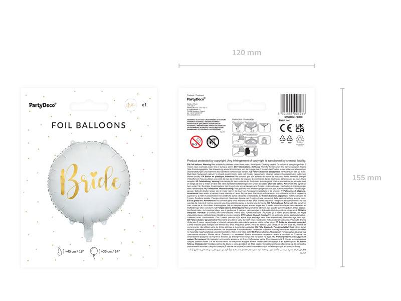 Folienballon Bride 45cm, weiß - FeierGlanz