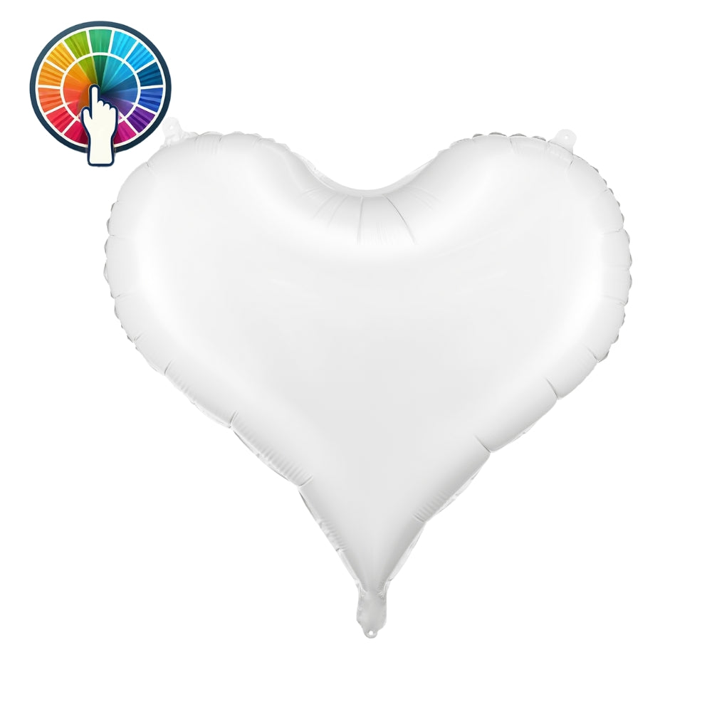 Satinierter Folienballon Herz, 75x64,5 cm, Farbauswahl