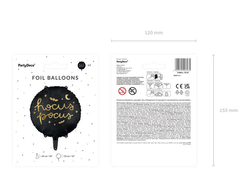 Folienluftballon Hocus Pocus, 45 cm, schwarz - FeierGlanz