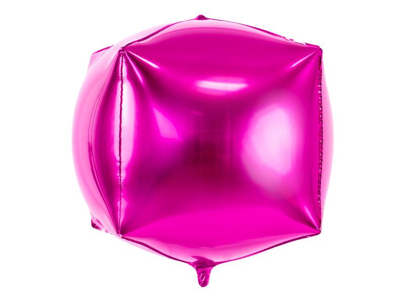 Folienballon Würfel, 35x35x35cm, dunkelrosa - FeierGlanz