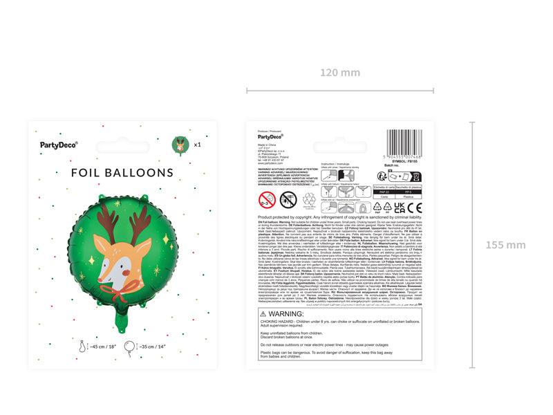 Folienballon Rentier, 45 cm, mix - FeierGlanz
