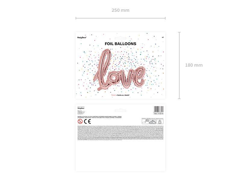 Folienballon Love, roségold, 73x59cm - FeierGlanz