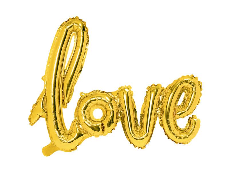 Folienballon Love, gold, 73x59cm - FeierGlanz