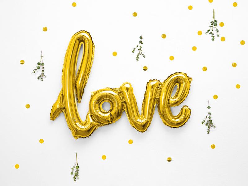 Folienballon Love, gold, 73x59cm - FeierGlanz