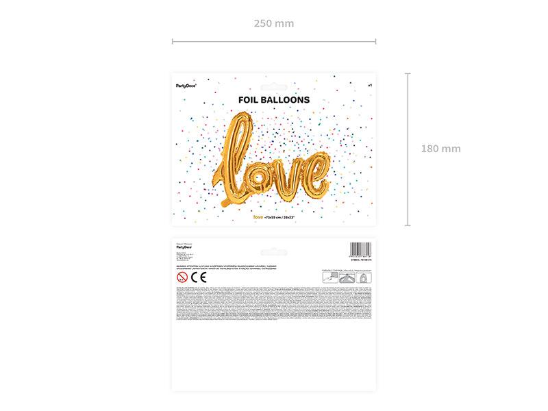 Folienballon Love, gold, 73x59cm - FeierGlanz