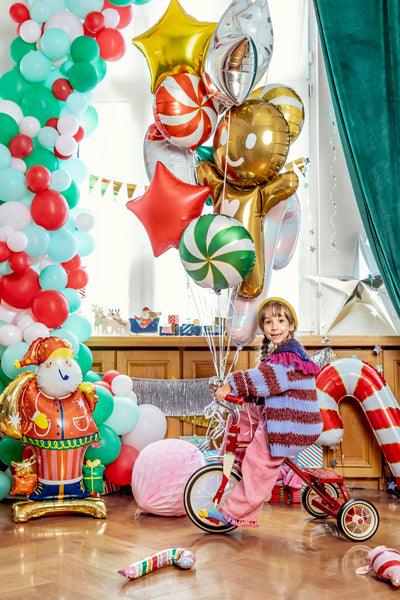 Stehender Folienballon Weihnachtsmann, 63x106 cm, mix - FeierGlanz