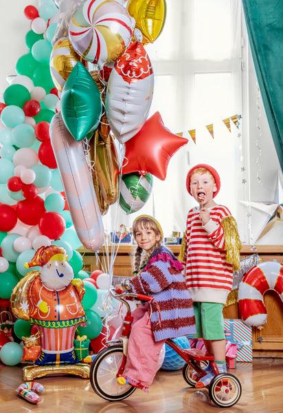 Stehender Folienballon Weihnachtsmann, 63x106 cm, mix - FeierGlanz