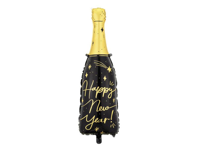 Folienballon Flasche Happy New Year, 39,5x98 cm, Mix - FeierGlanz