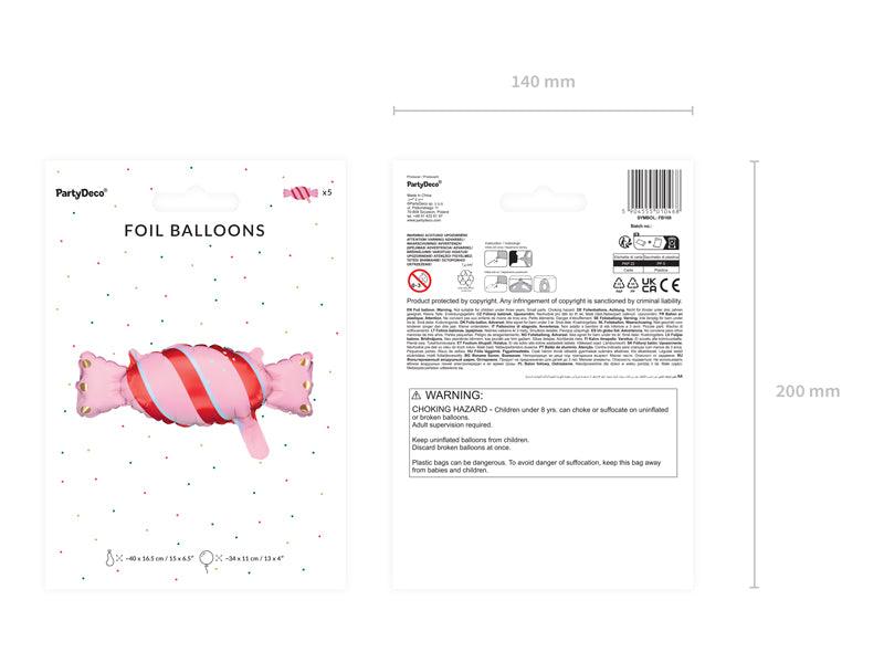 Folienballon Bonbon, Mix, 40x16,5 cm (1 VPE / 5 Stk.) - FeierGlanz