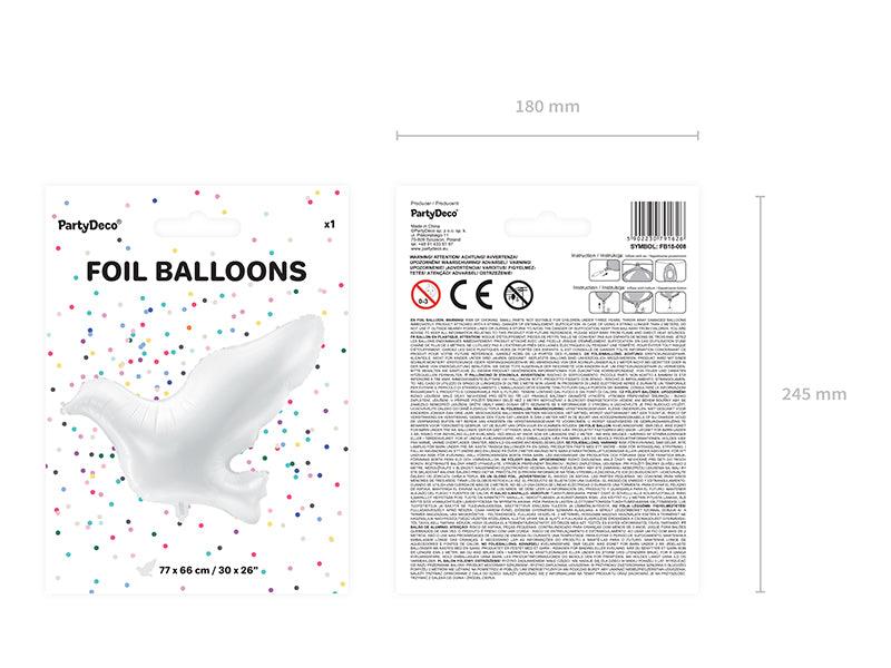 Folienballon Taube, weiß, 77x66cm - FeierGlanz