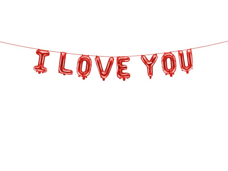 Folien-Luftballon I love you, 260x40 cm, rot - FeierGlanz