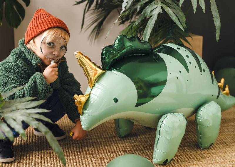 Folienluftballon Triceratops, 101 x 60.5cm, grün - FeierGlanz