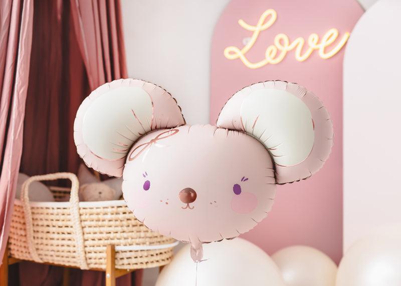 Folienballon Maus, 96x64 cm, hellrosa - FeierGlanz