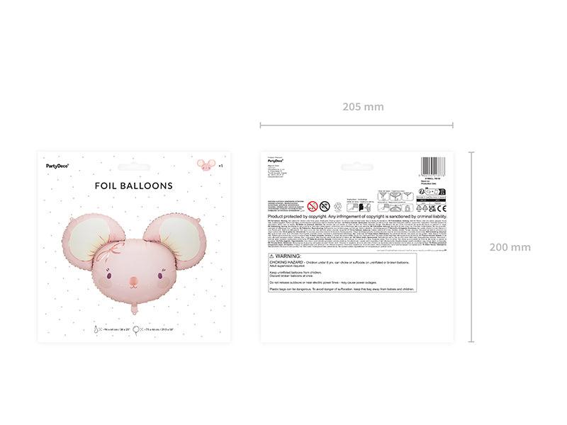 Folienballon Maus, 96x64 cm, hellrosa - FeierGlanz