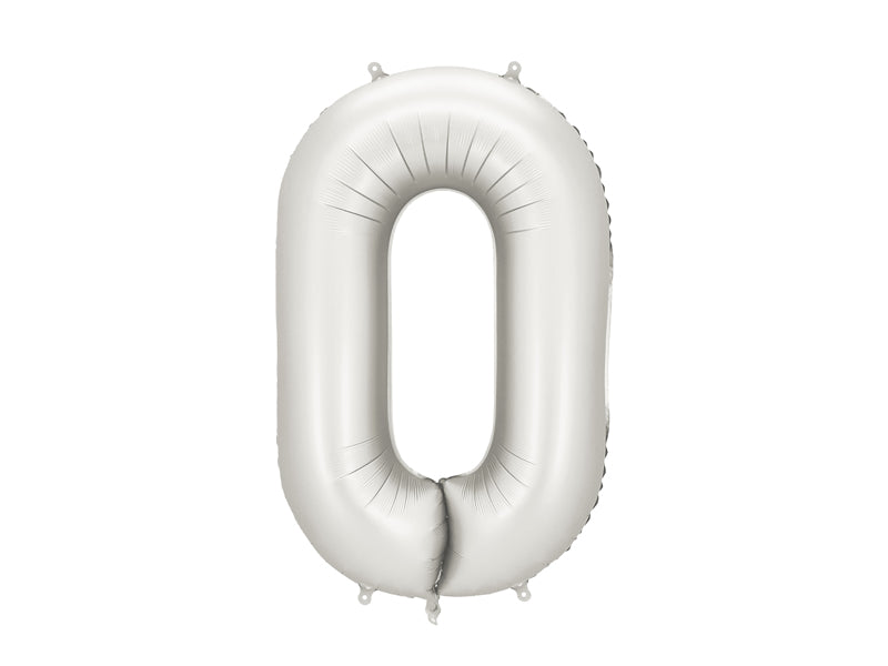 Folienballon Zahl (zur Auswahl), 86 cm, silber - FeierGlanz