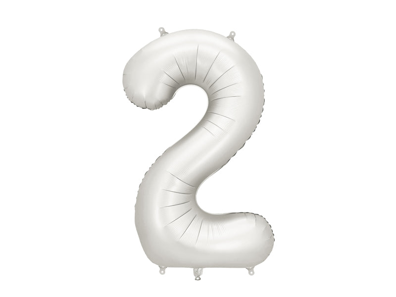 Folienballon Zahl (zur Auswahl), 86 cm, silber - FeierGlanz