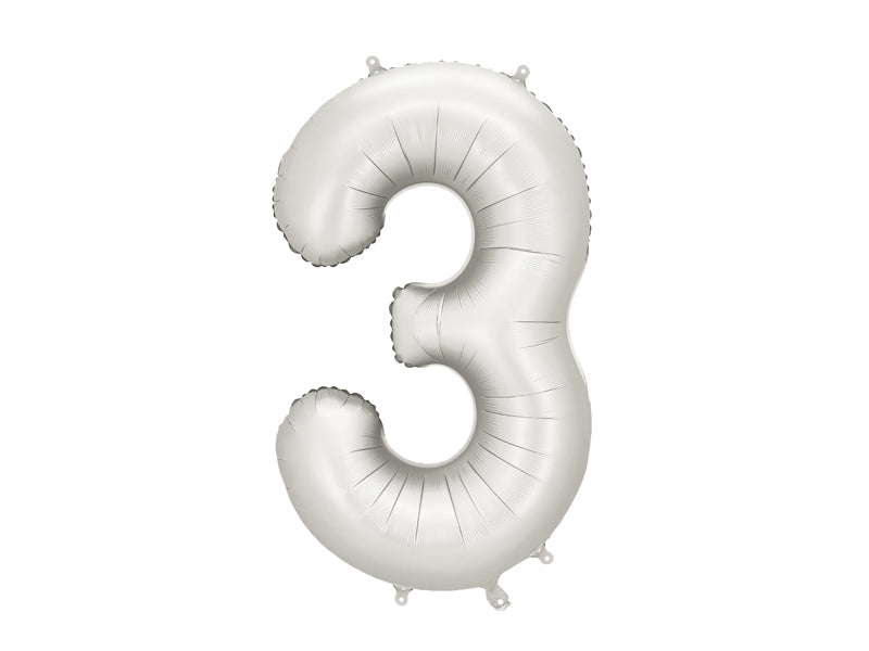 Folienballon Zahl (zur Auswahl), 86 cm, silber - FeierGlanz