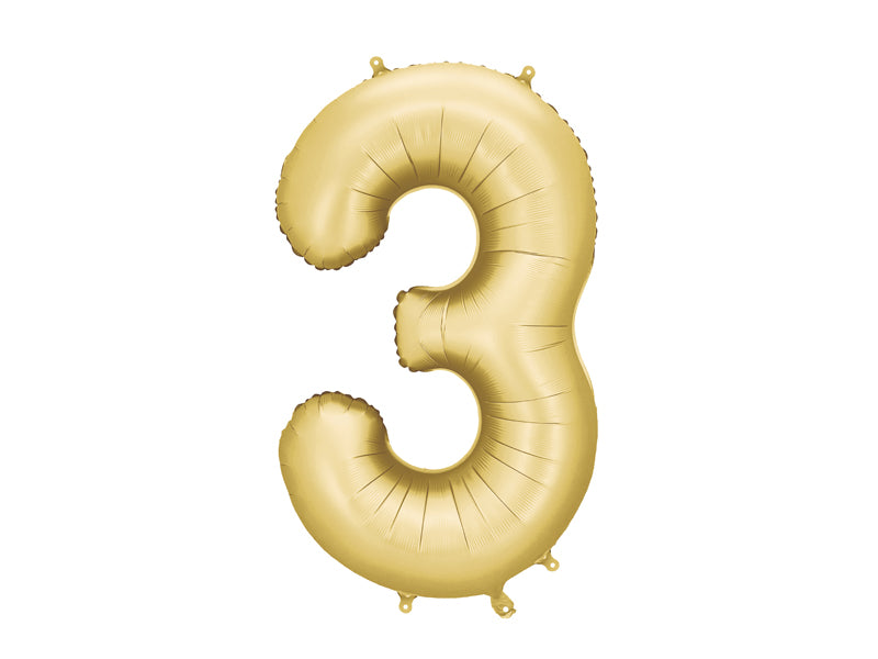 Folienballon Zahl (zur Auswahl), 86 cm, gold - FeierGlanz