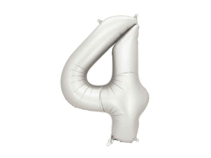 Folienballon Zahl (zur Auswahl), 86 cm, silber - FeierGlanz