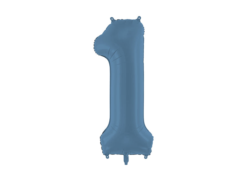 Matte Folienballon Zahl (zur Auswahl), 86cm, Marineblau - FeierGlanz